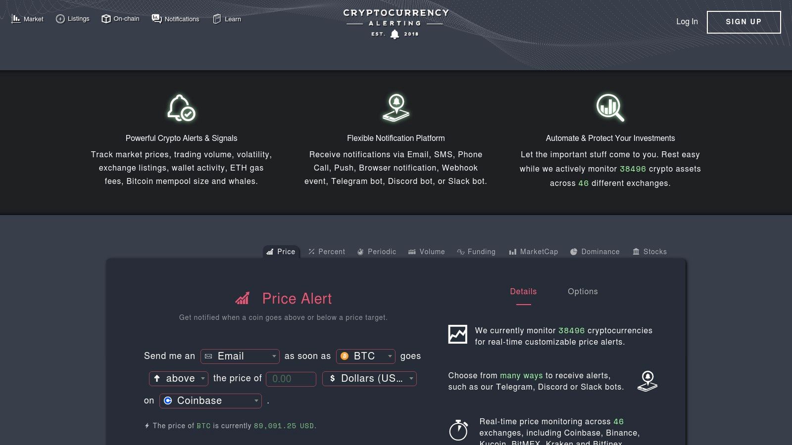 Cryptocurrency Alerting