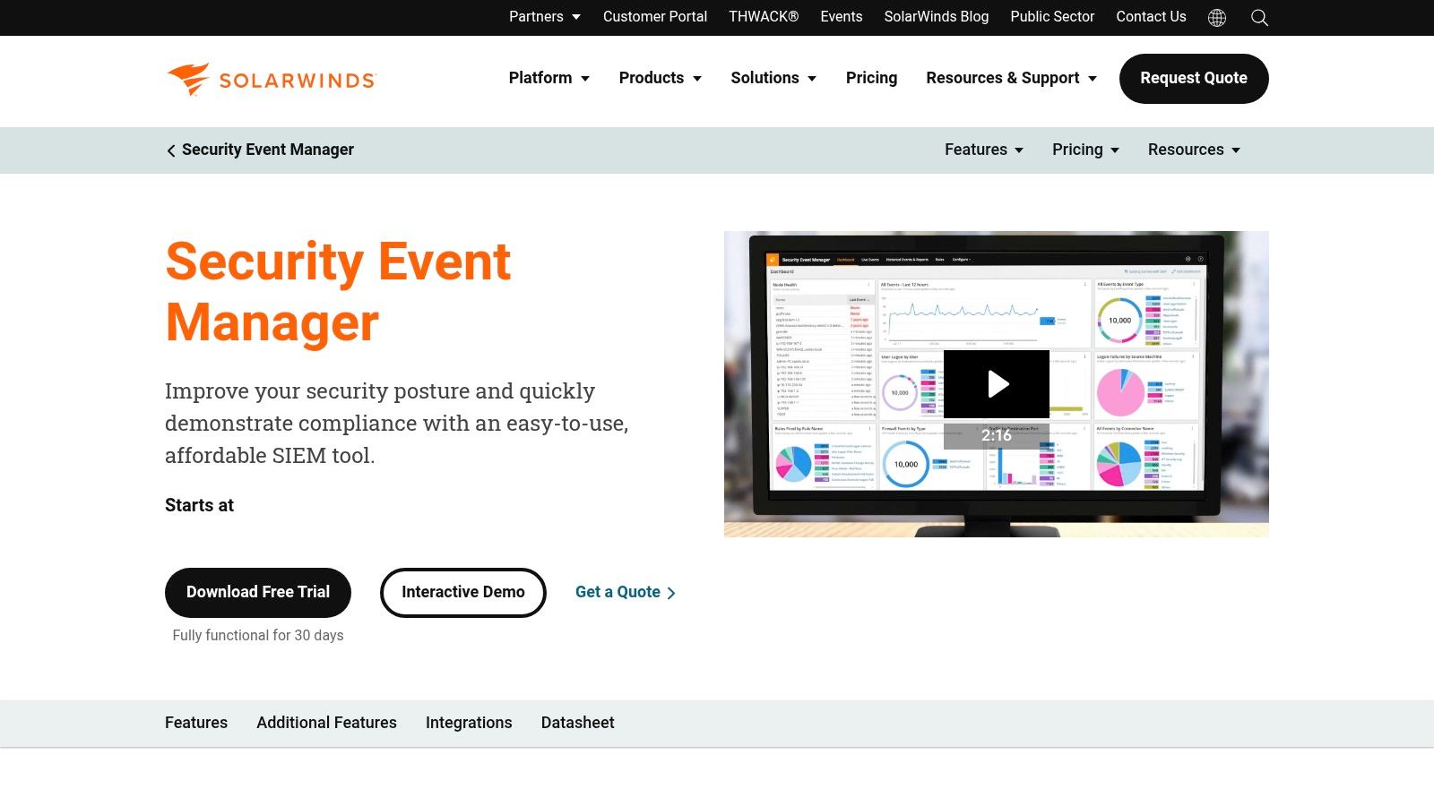 SolarWinds Security Event Manager (SEM)