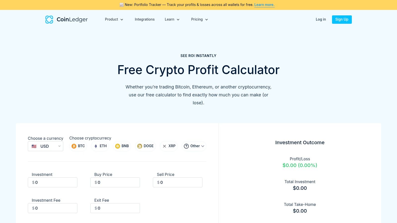 CoinLedger — Free Crypto Profit Calculator