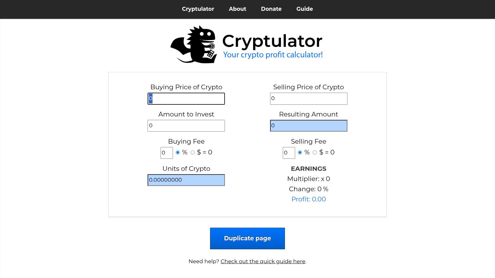 Cryptulator — Simple Crypto Profit Calculator