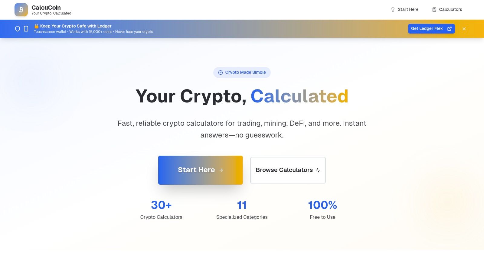 CalcuCoin — Collection of Free Crypto Calculators