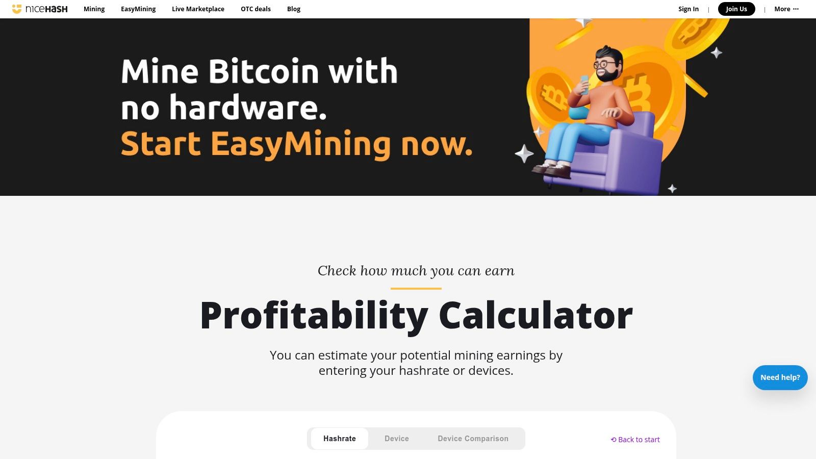 NiceHash — Mining Profitability Calculator