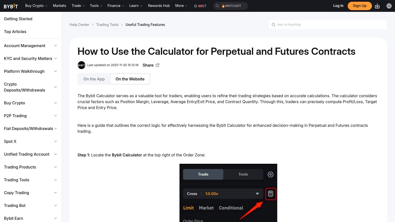 Bybit — Built‑in Futures/Perpetuals Calculator (Web + App)