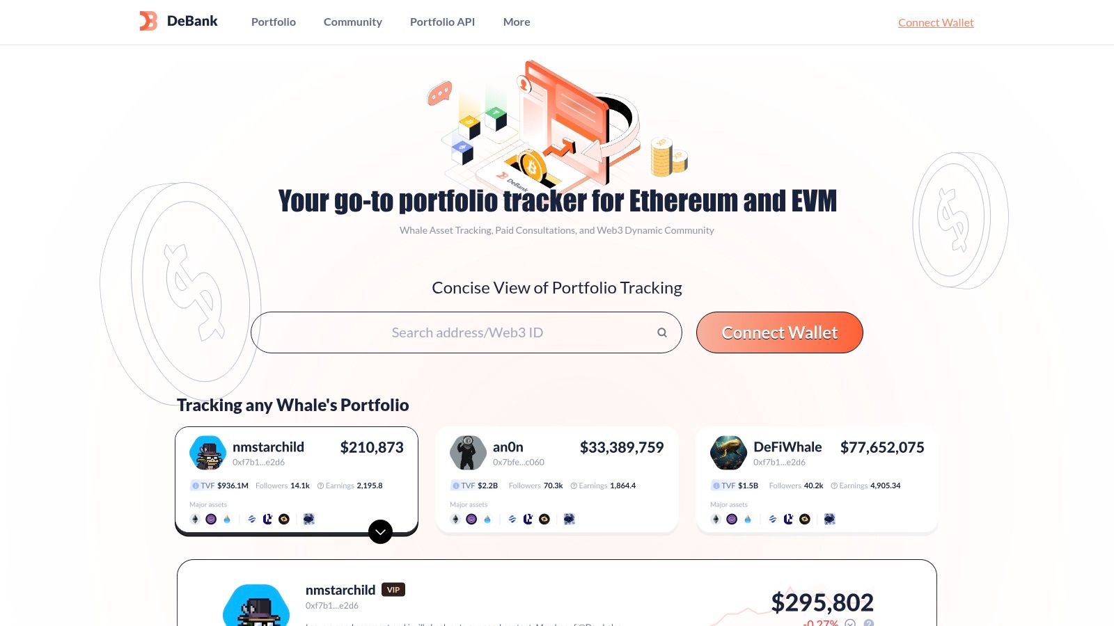 DeBank dashboard showing a detailed breakdown of wallet assets and DeFi positions