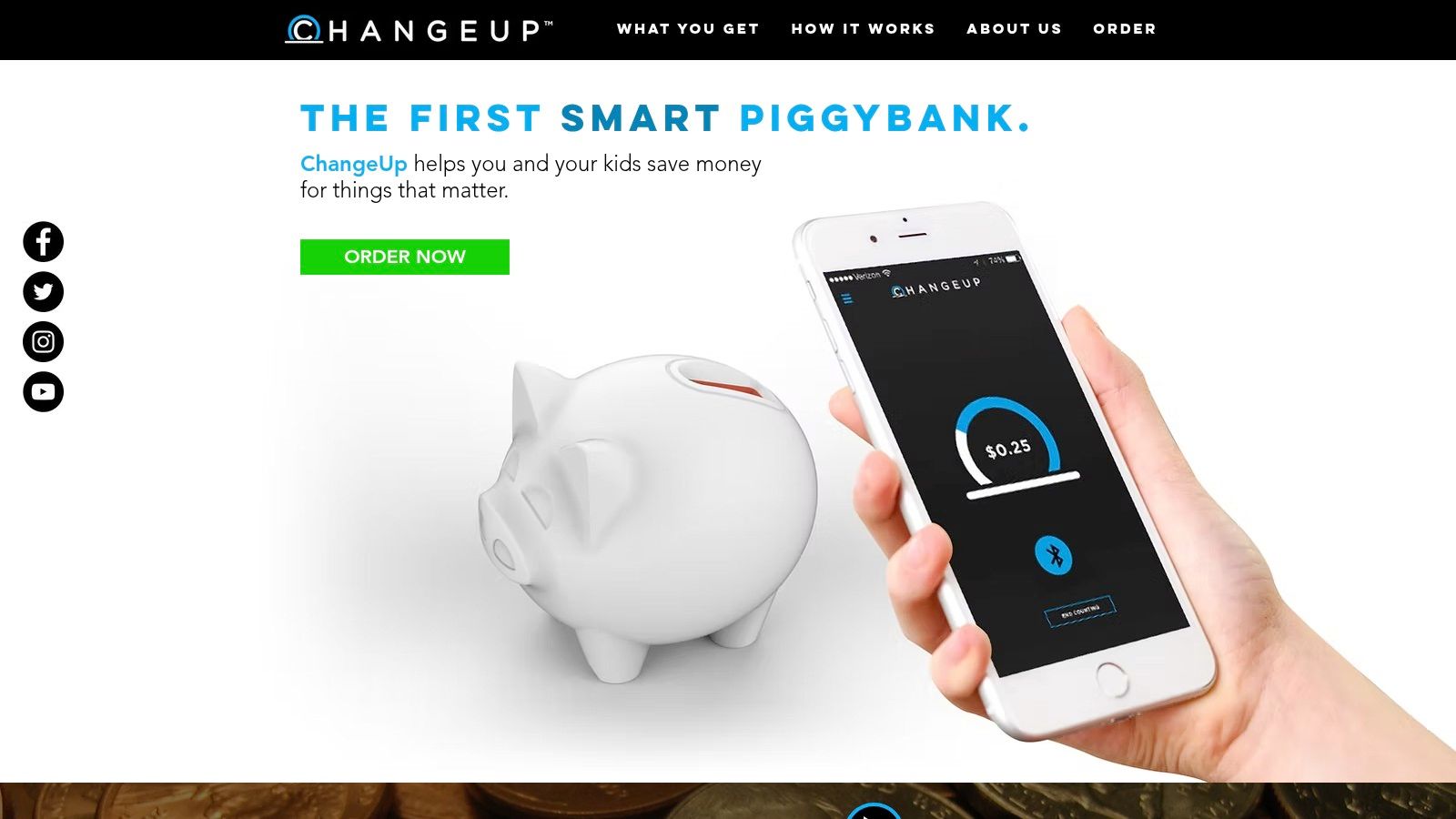 ChangeUp Smart Piggy Bank + App