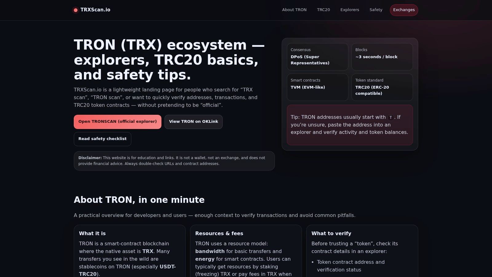 TRXScan.io (curated TRON explorer hub)