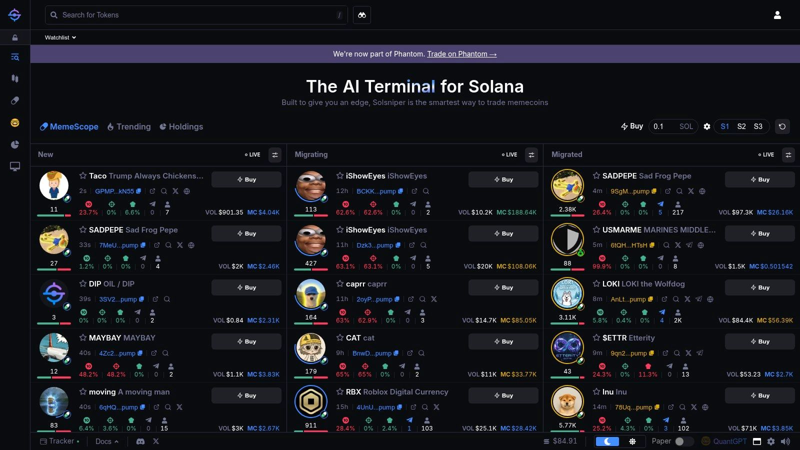 Solsniper (The AI Terminal for Solana)