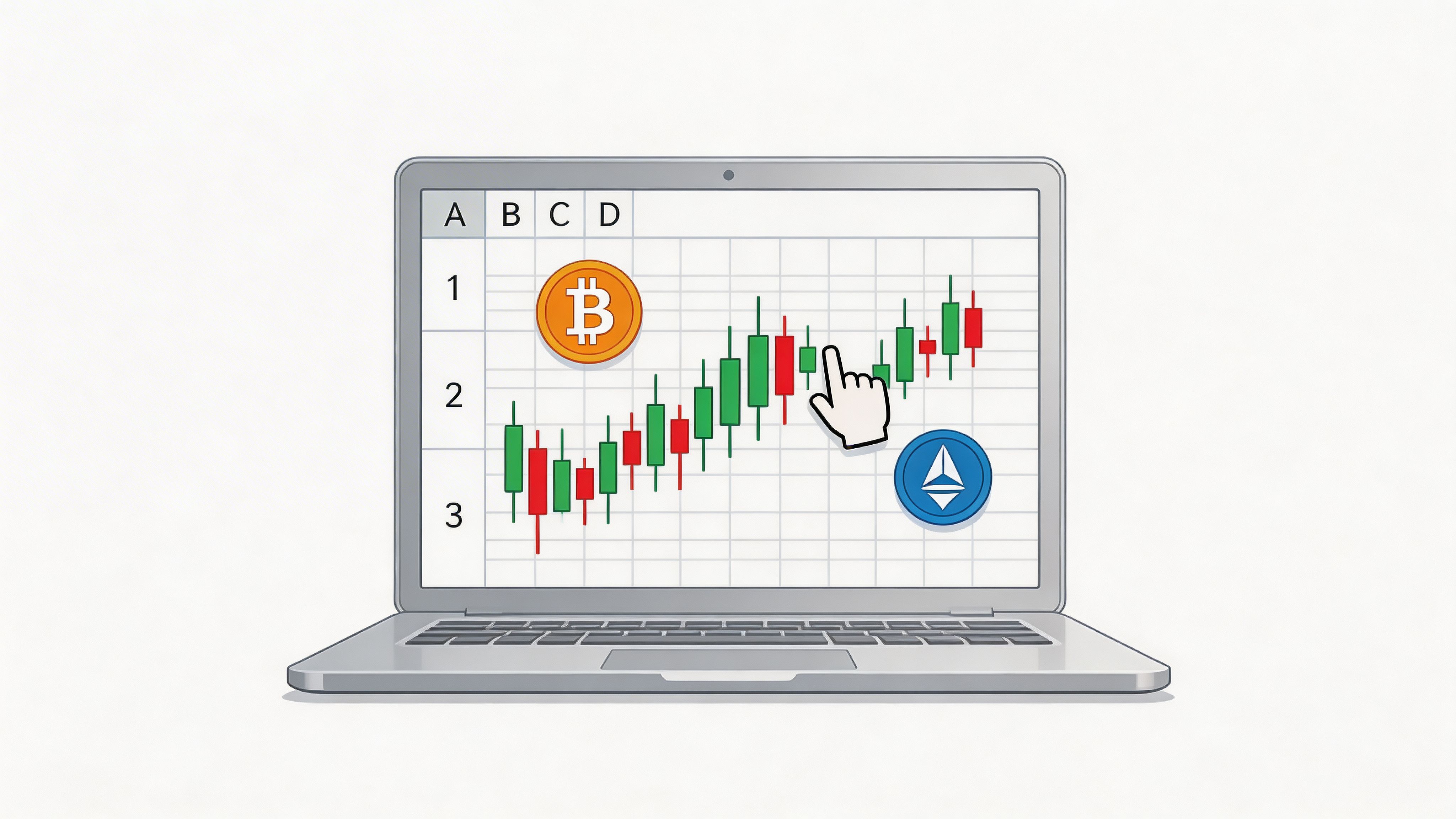 Gráfico de velas maestras Hojas de cálculo de Google para criptomonedas