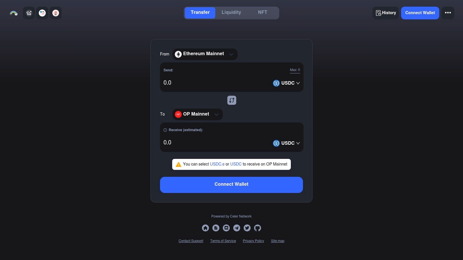 Screenshot from https://cbridge.celer.network/