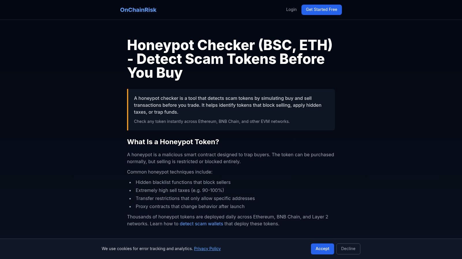 OnChainRisk Honeypot Checker