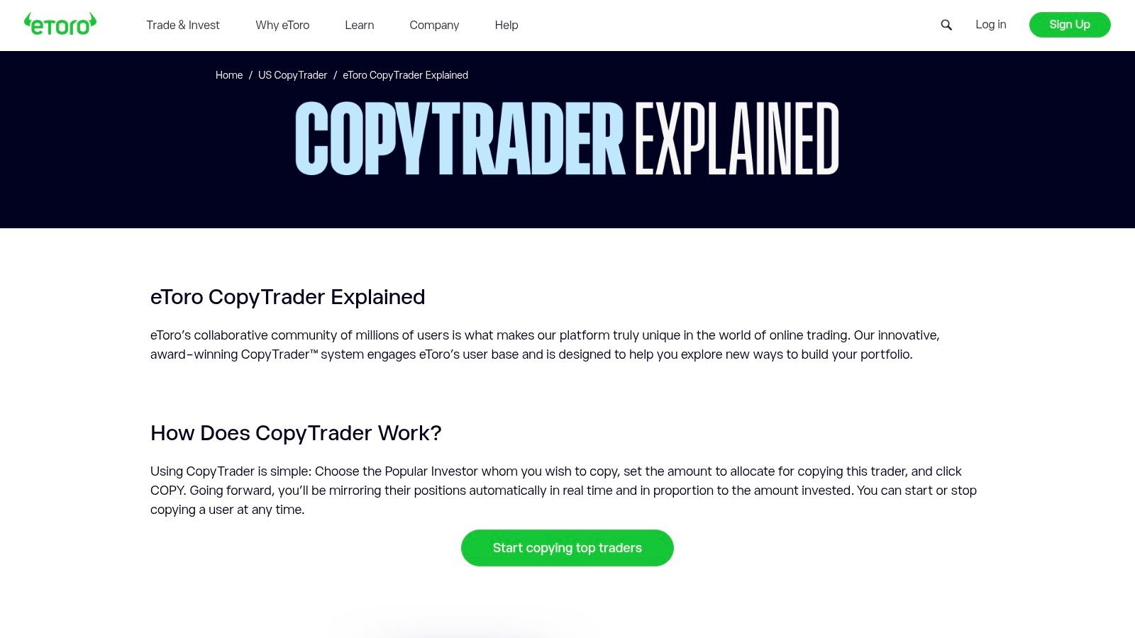 eToro, CopyTrader (US)
