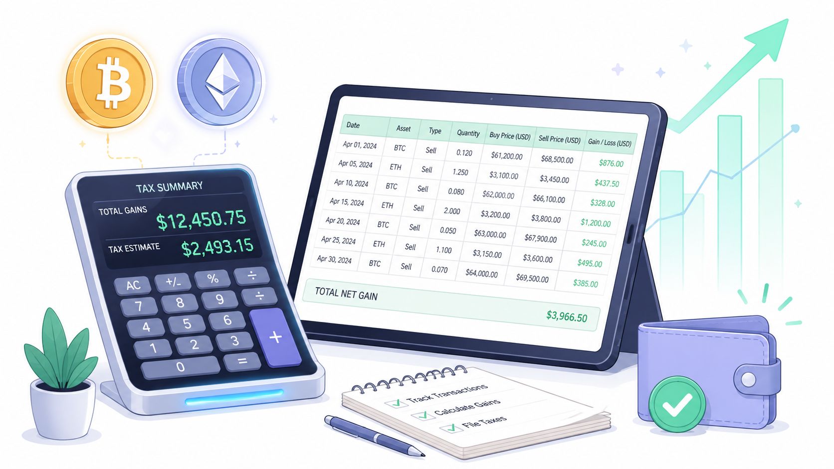 Calculadora Crypto PnL: seguimiento de ganancias y ganancias Administrar impuestos