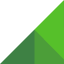 Green triangular logo with a smaller dark green triangle inside.
