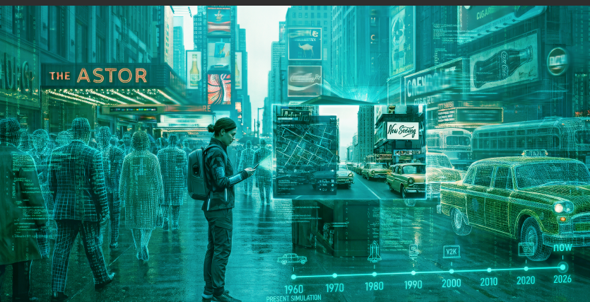 Conceptual illustration of the brand positioning and advertising landscape across six decades