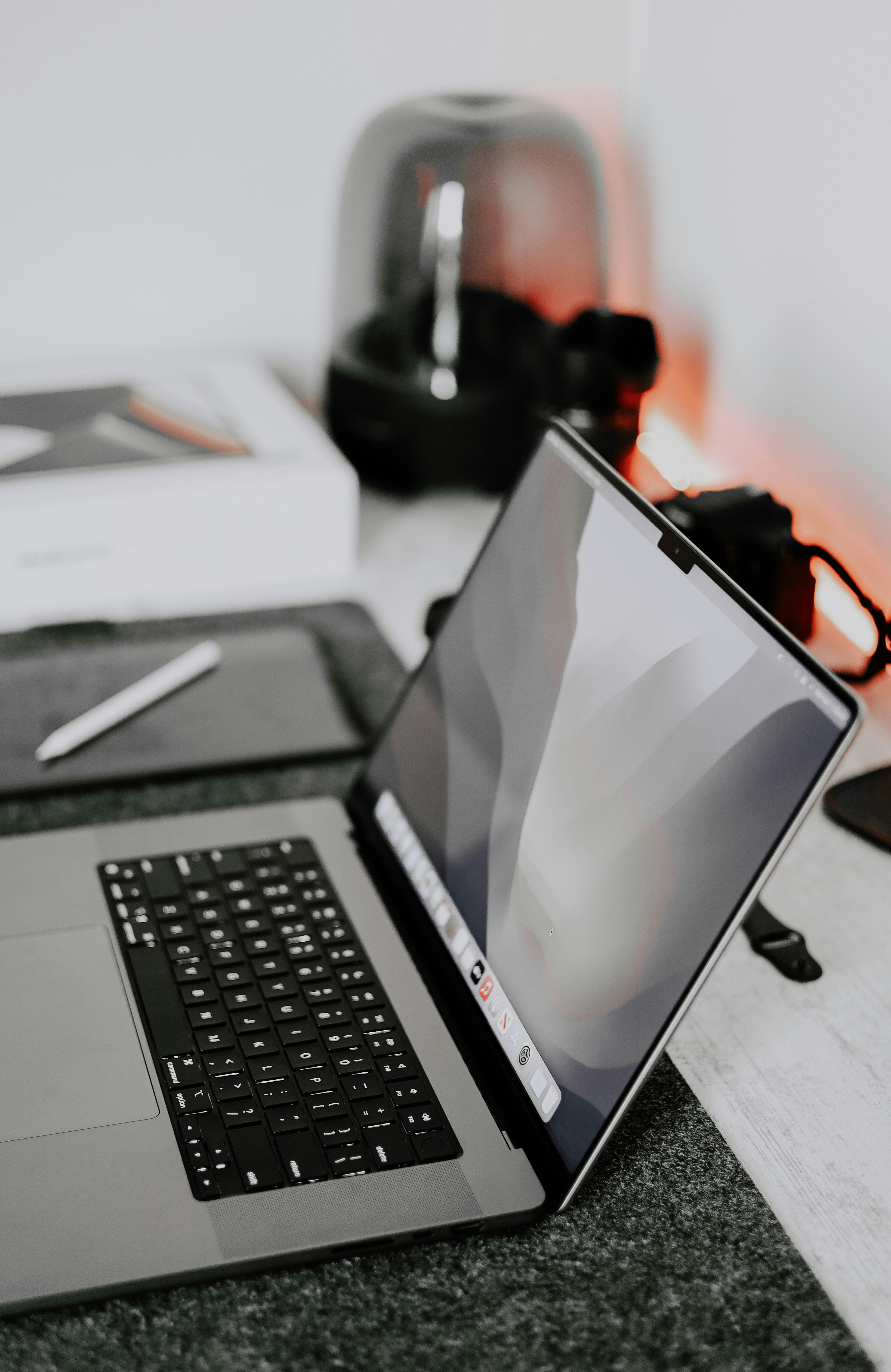 Laptop on desk