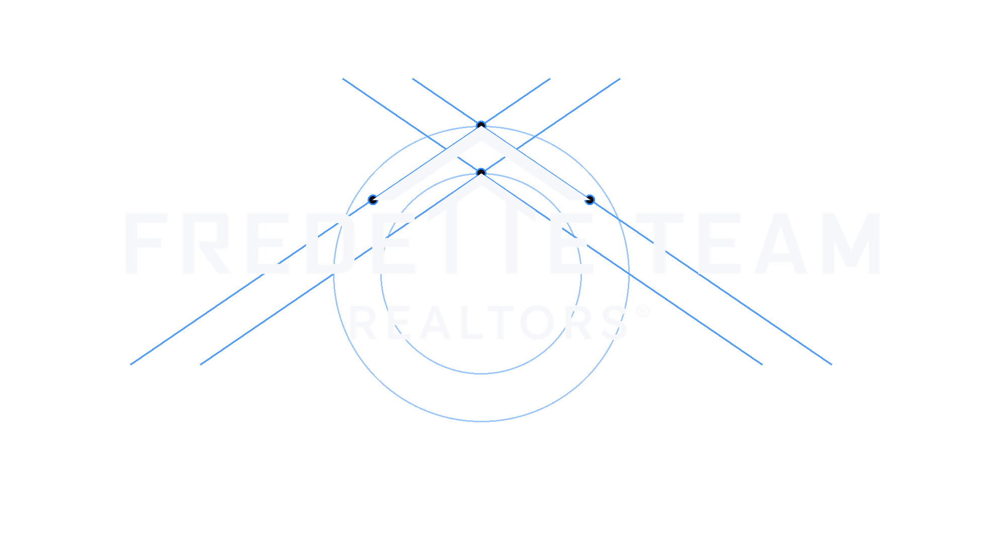 Fredette Team logo with construction lines showing the roofline inside the double T