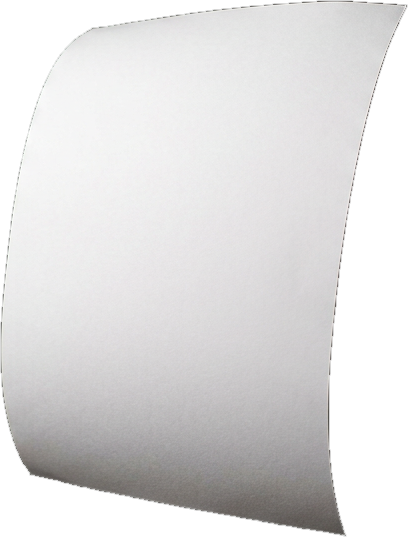 A single curved blank sheet of paper