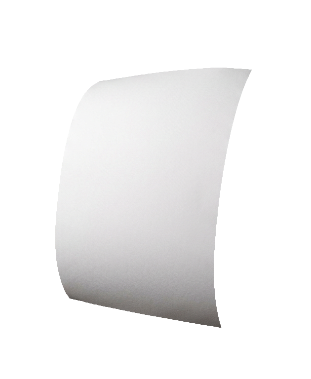 A single curved blank sheet of paper