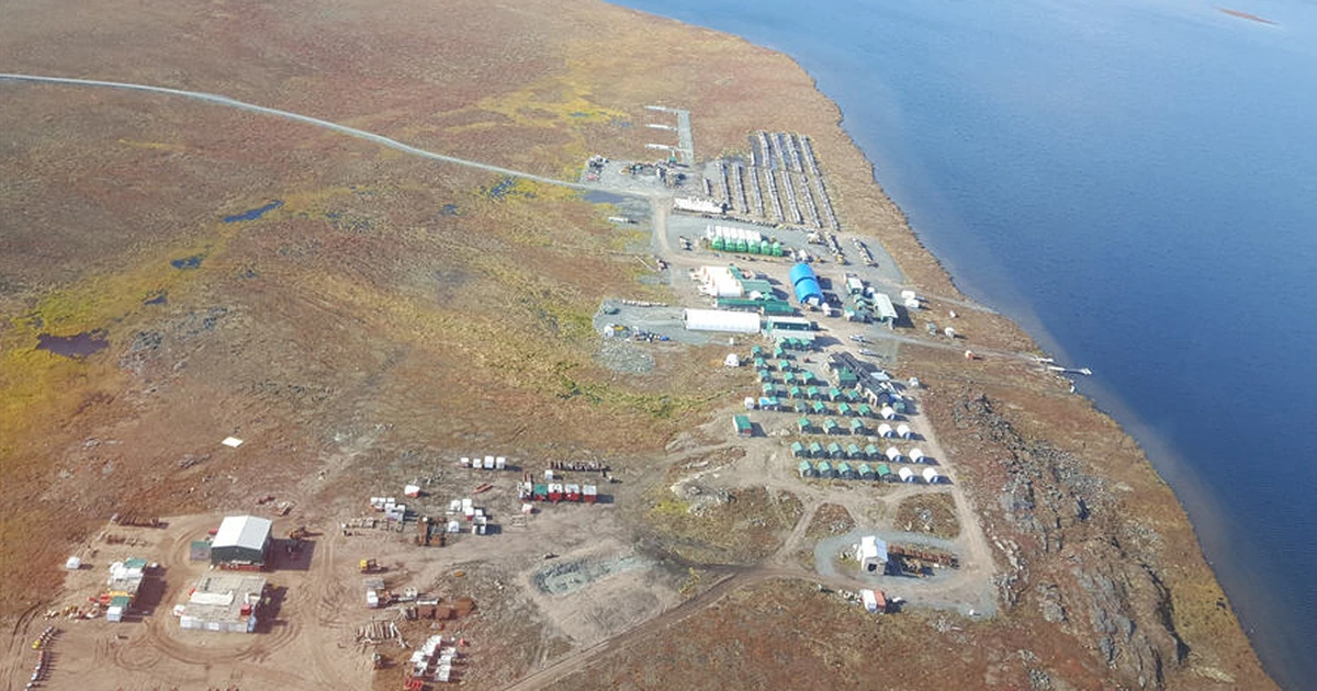 Aerial view of Goose Camp at the Back River Gold District in Nunavut’s Kitikmeot region, showing remote Arctic mining accommodations. Image source: Sabina Gold & Silver Corp.