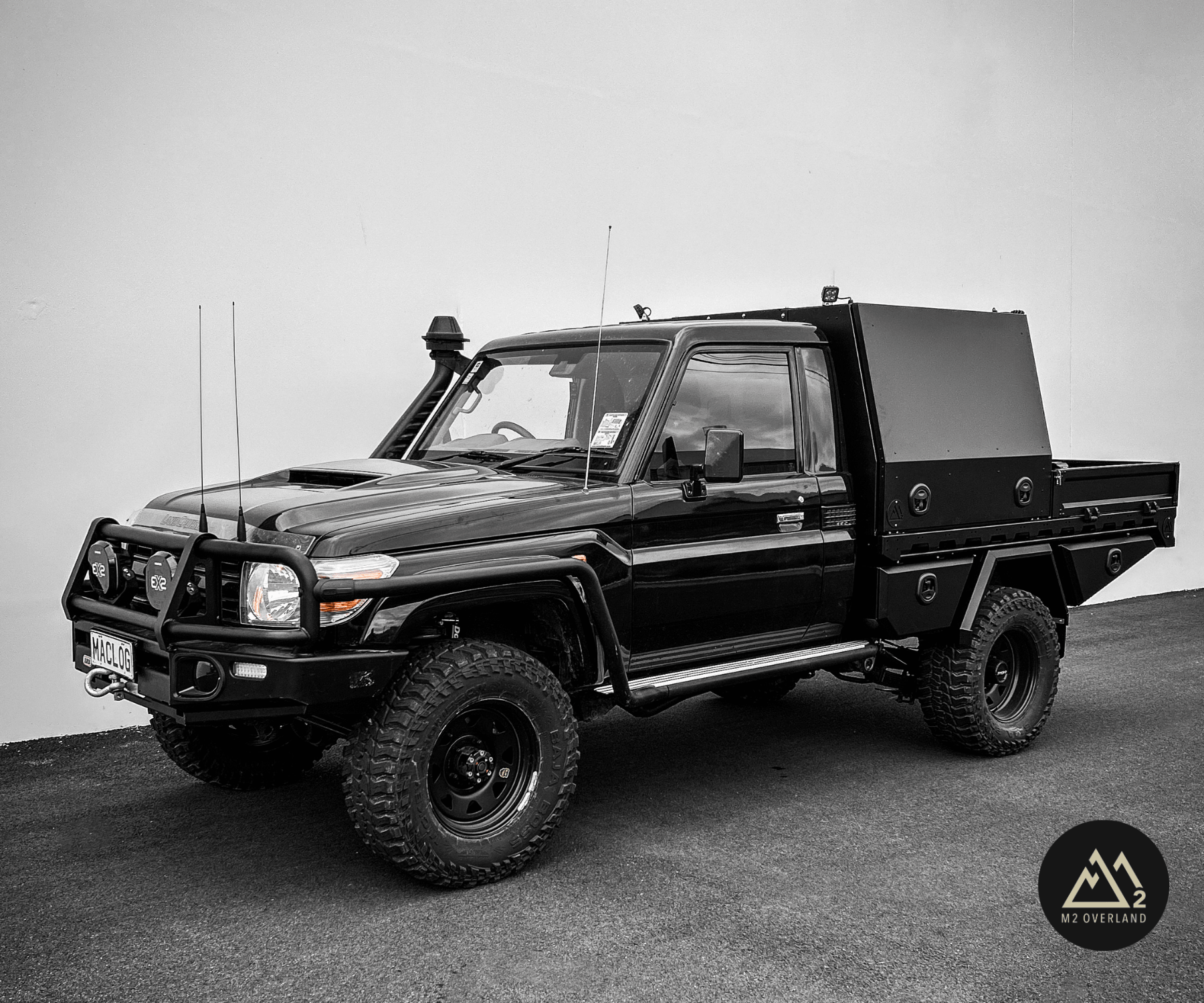 Toyota LandCruiser 79 Series with M2 Overland tray and canopy setup