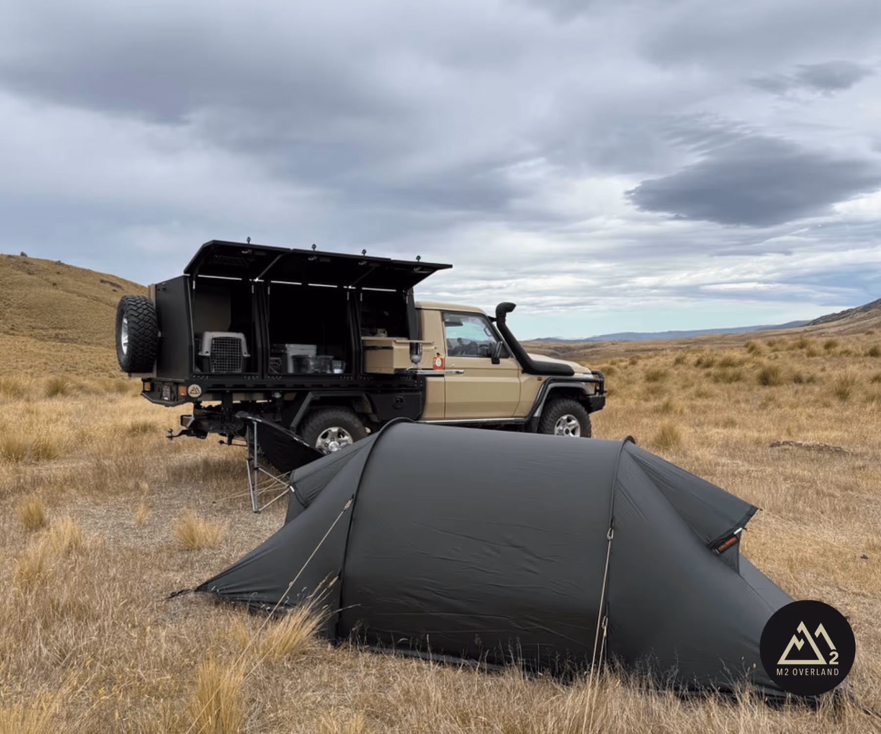 Toyota LandCruiser 79 Series with M2 Overland tray and canopy setup