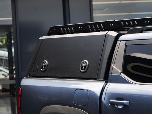 cantilever roof rack on artemis wellside canopy