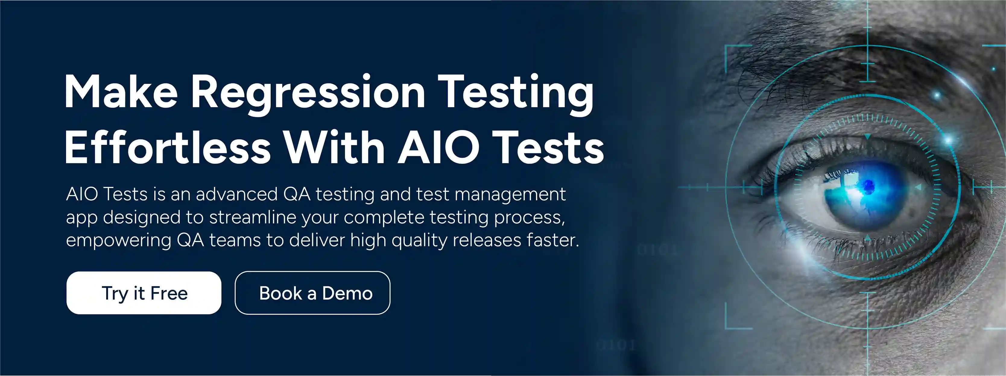 CTA banner promoting AIO Tests for effortless regression testing