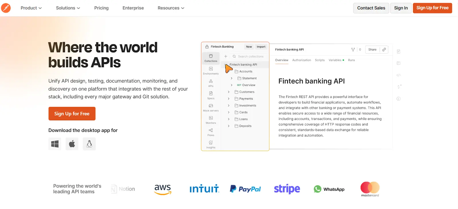 an image showing homepage of postman