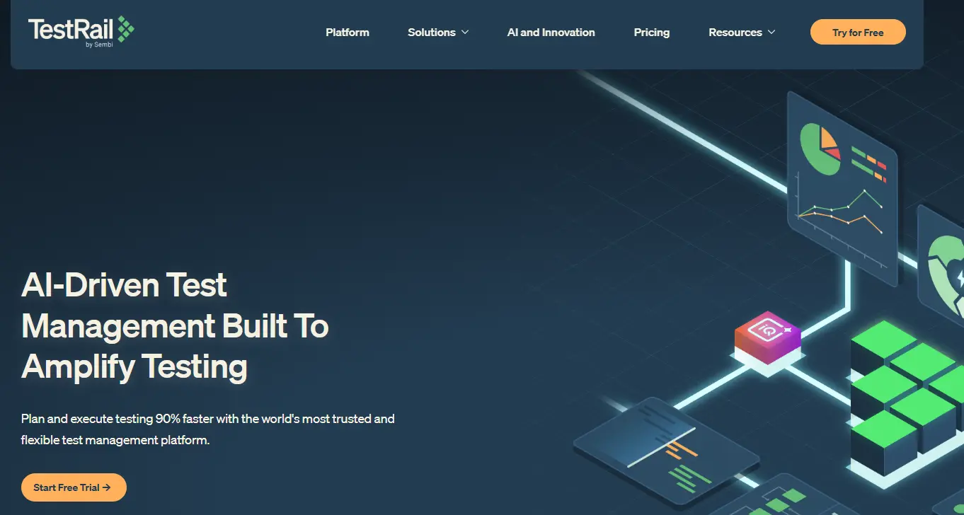 an image showing the TestRail homepage