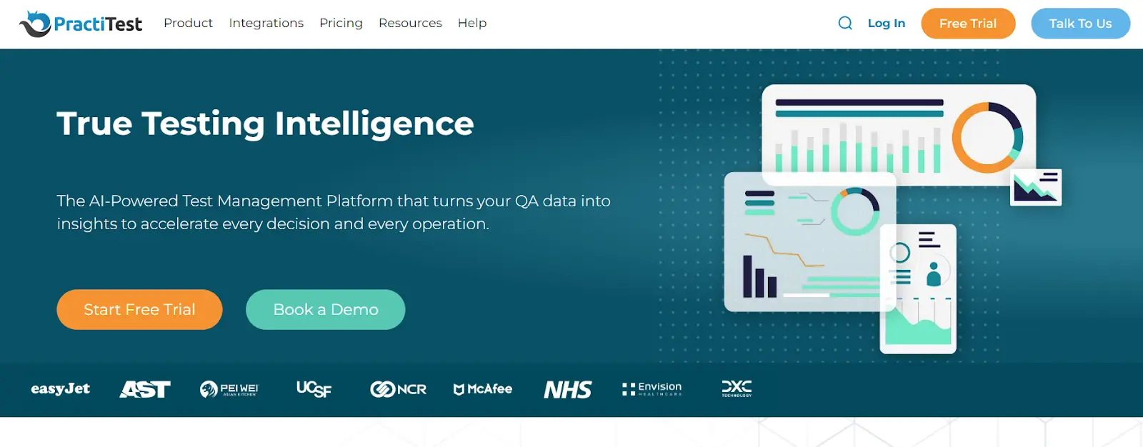 an image showing the Practitest homepage