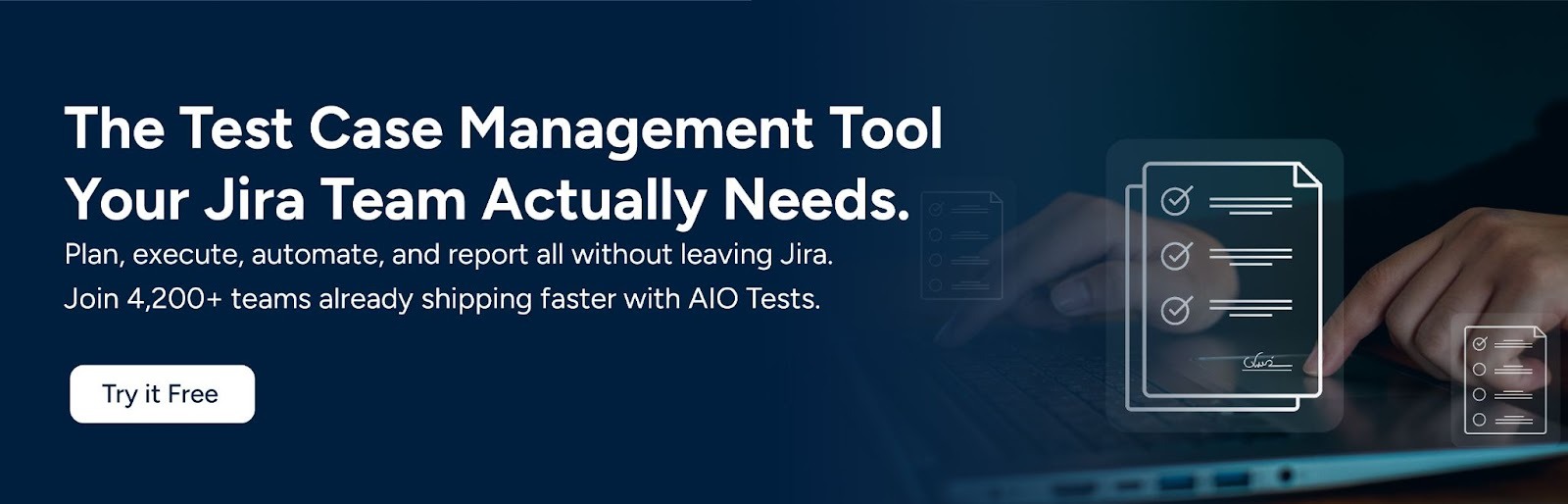 an cta image showing try AIO Tests, free to explore more about it