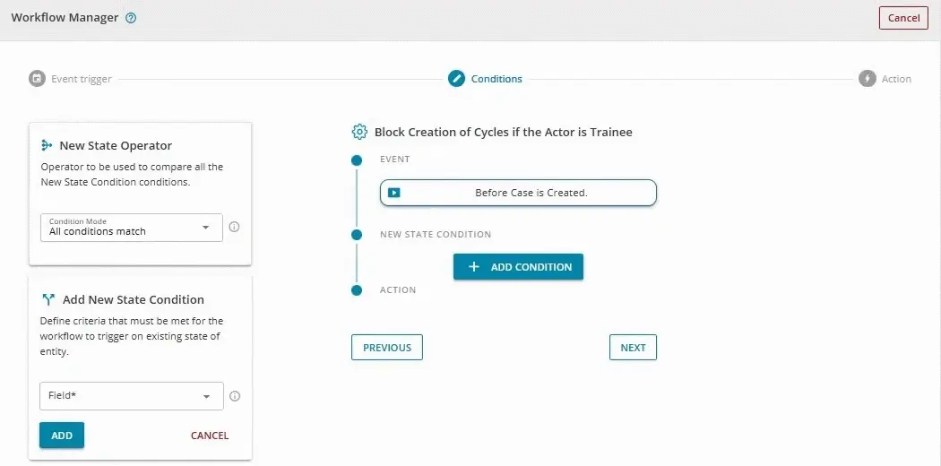 an image showing how to select the desired condition mode