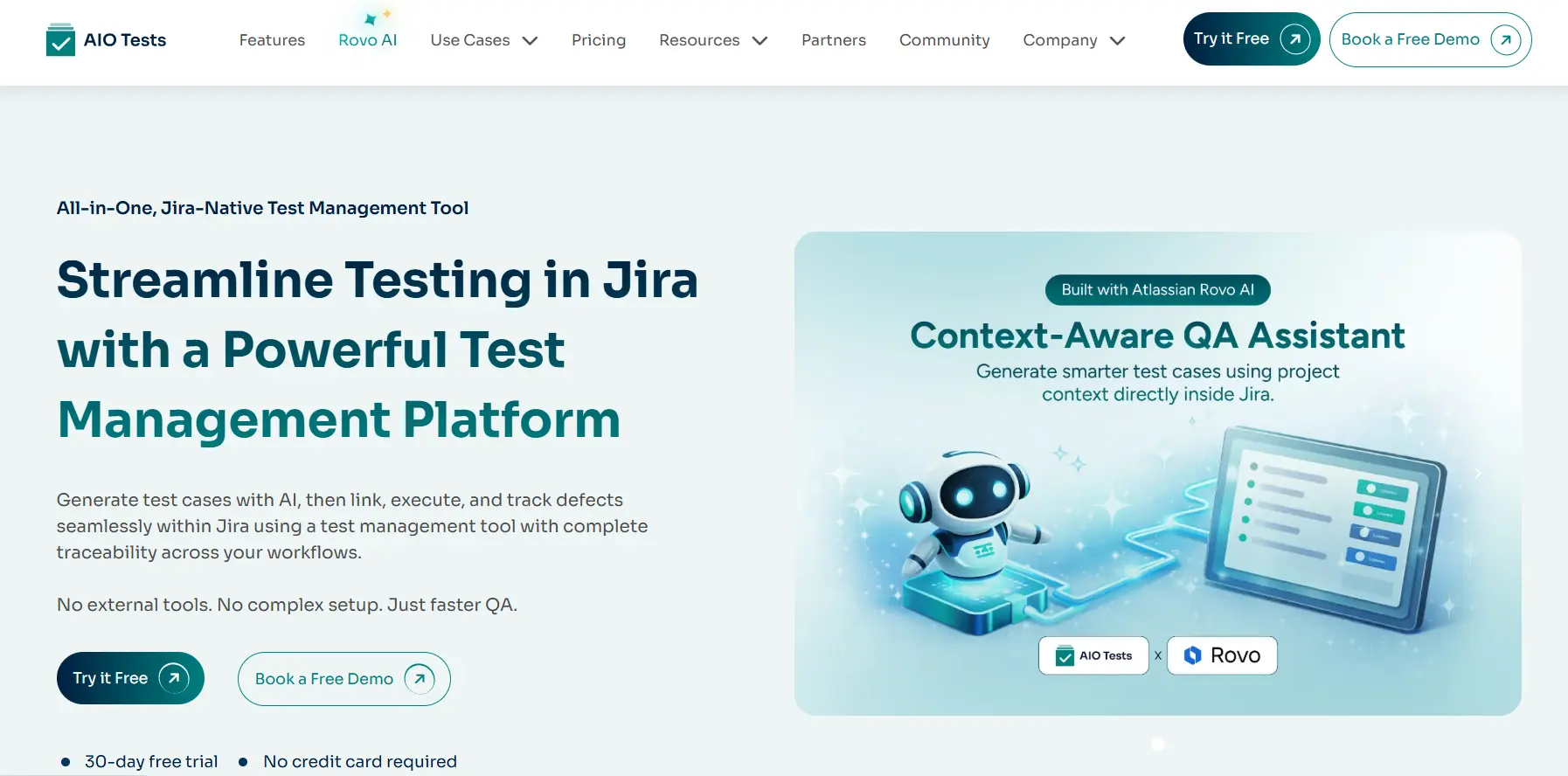 an image showing the homepage of AIO Tests