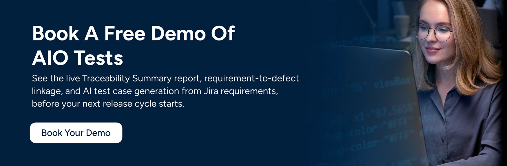 a cta image showing Book a free Minute Demo of AIO Tests to explore more.
