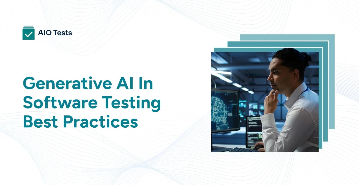a banner image showing Generative AI In Software Testing Best Practices