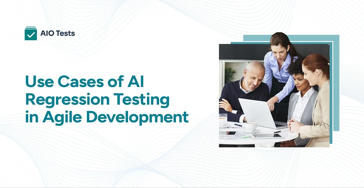 Blog banner illustrating use cases of AI regression testing in agile developmen