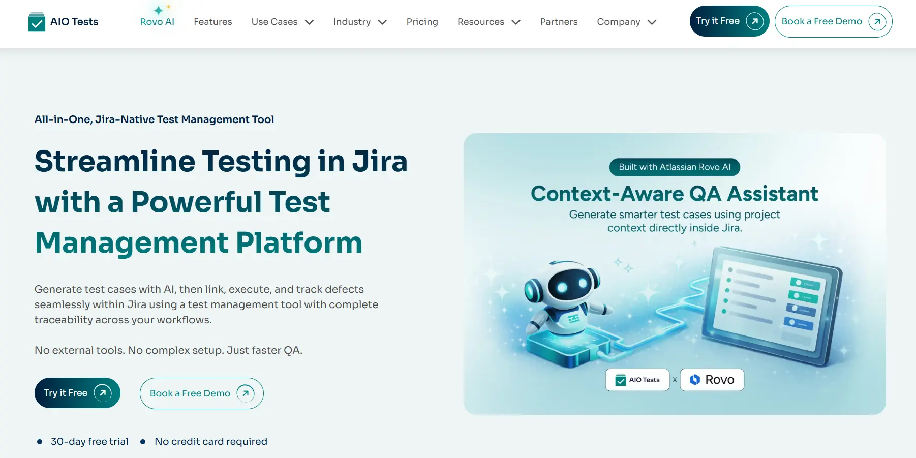 a image showing AIO Tests homepage details