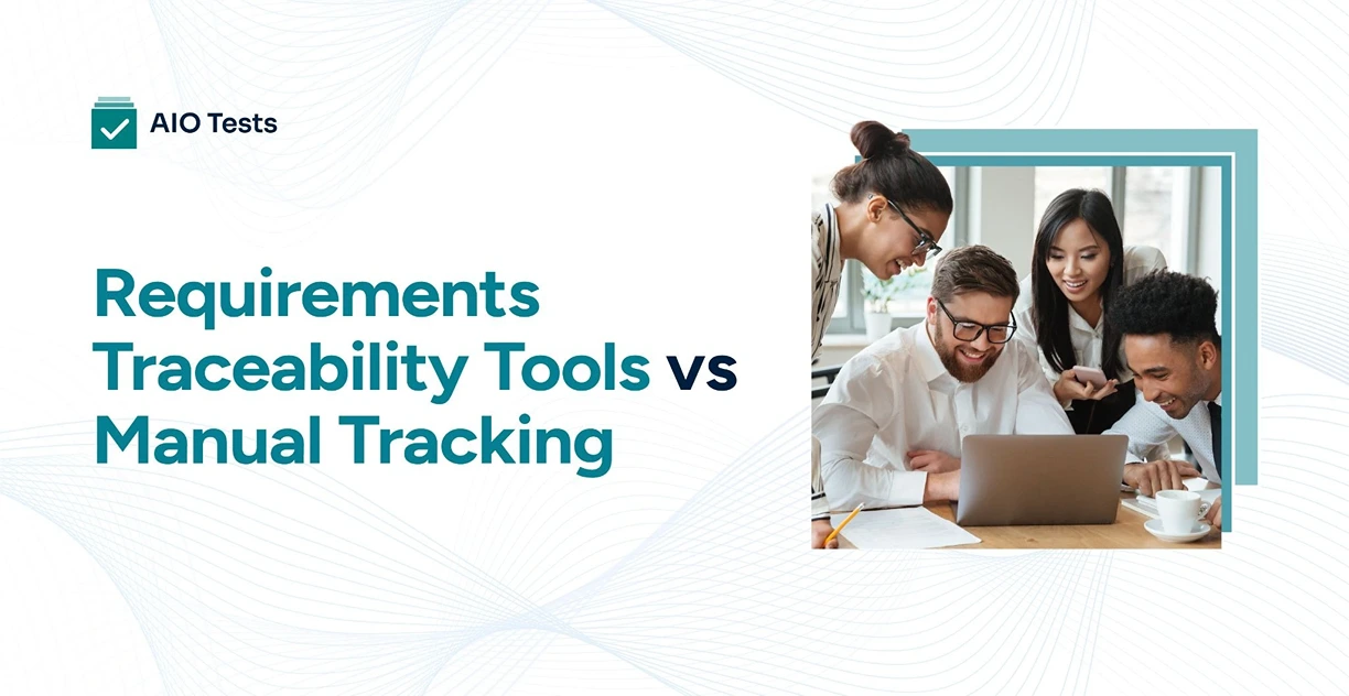 Blog banner illustrating requirements traceability tools vs manual tracking
