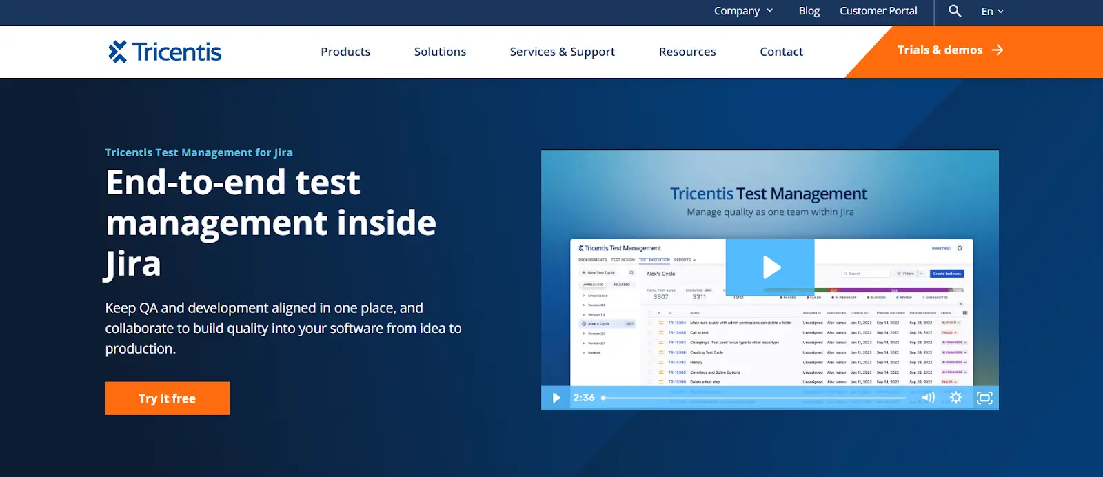 Tricentis test management tool for Jira