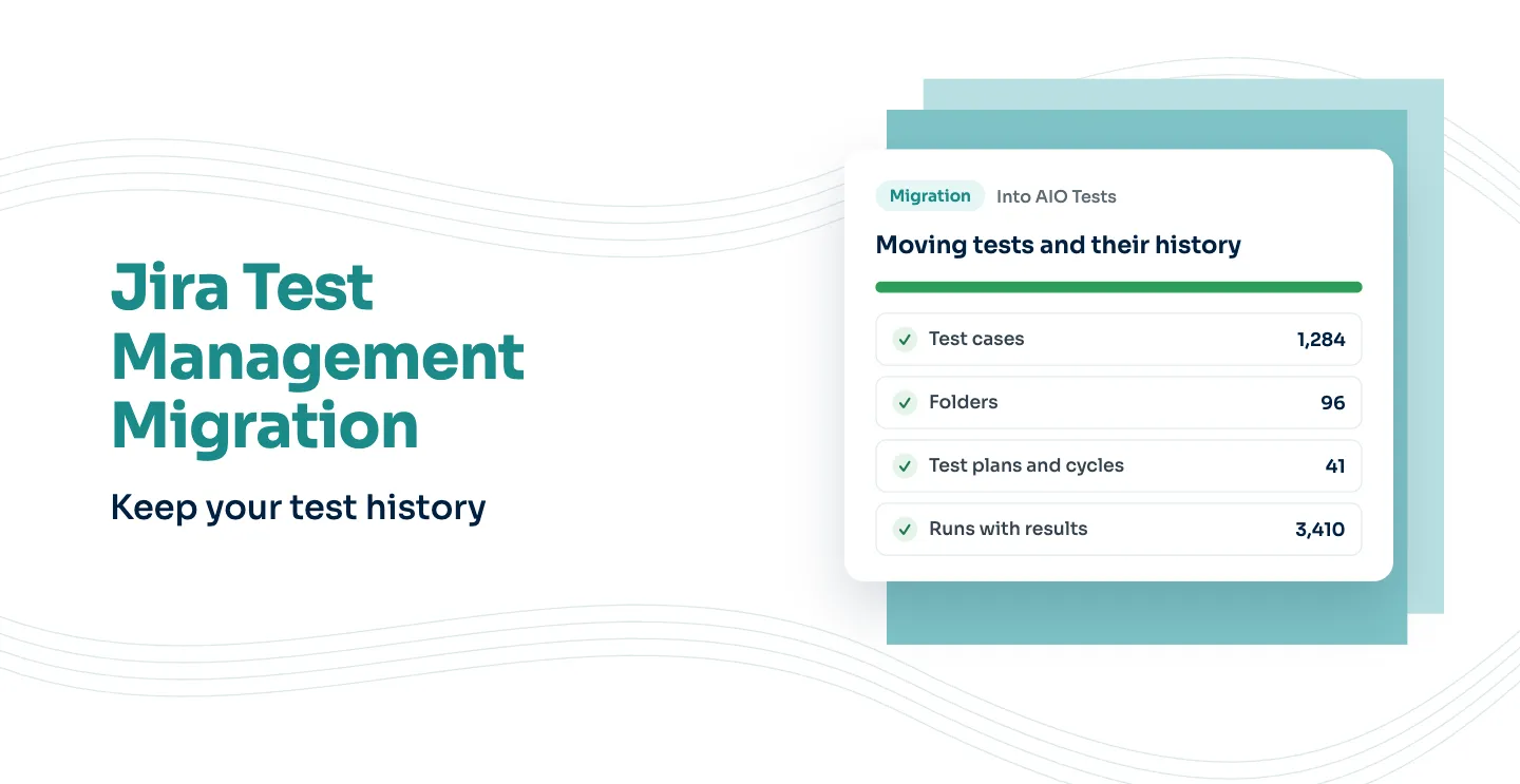 Jira test management migration: test cases, folders, test plans, cycles and run history moved into AIO Tests