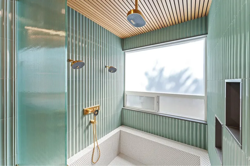 ADA-compliant walk-in shower with slip-resistant flooring in Bothell