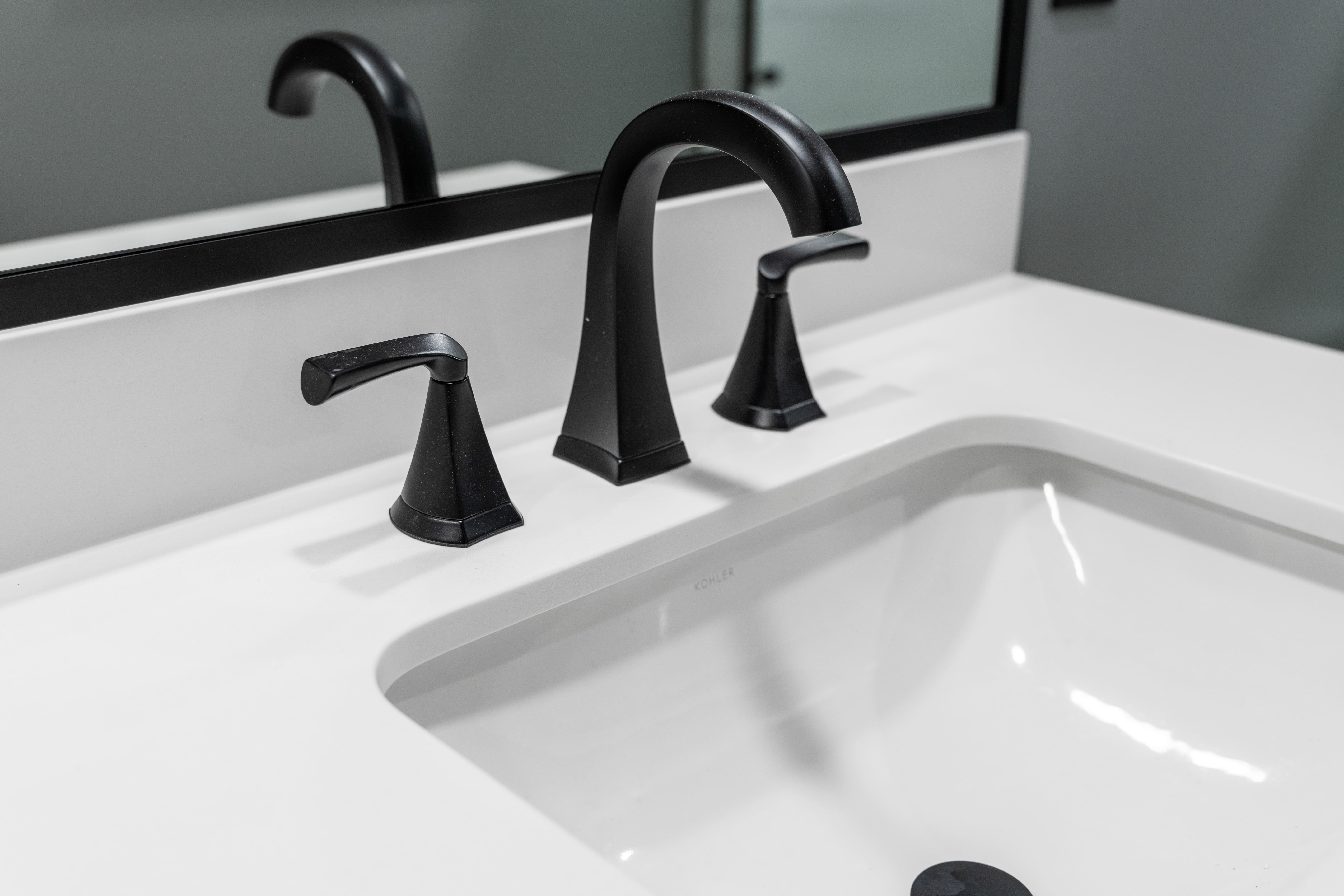 Modern bathroom with sleek design and updated fixtures