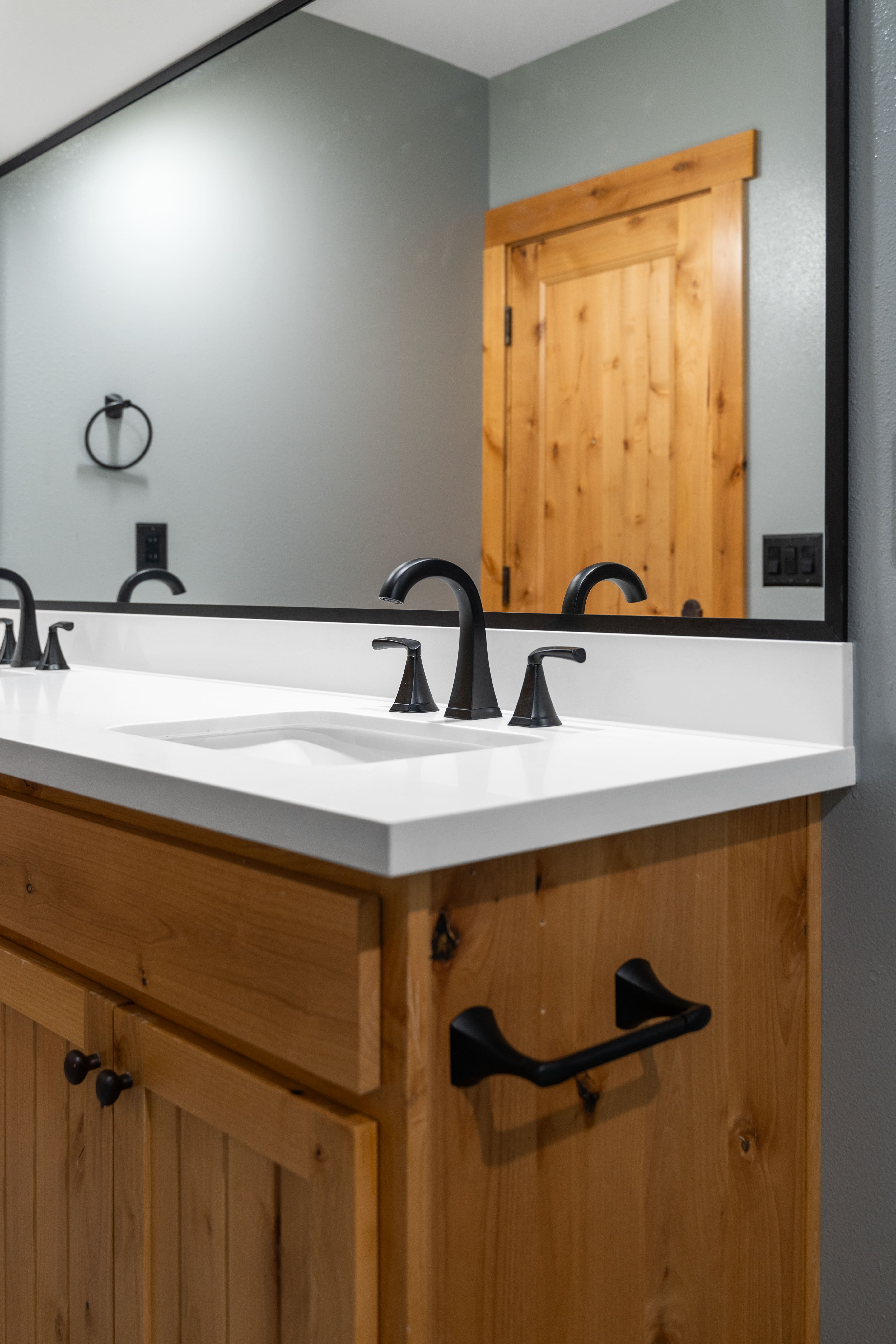 Modern bathroom with sleek design and updated fixtures
