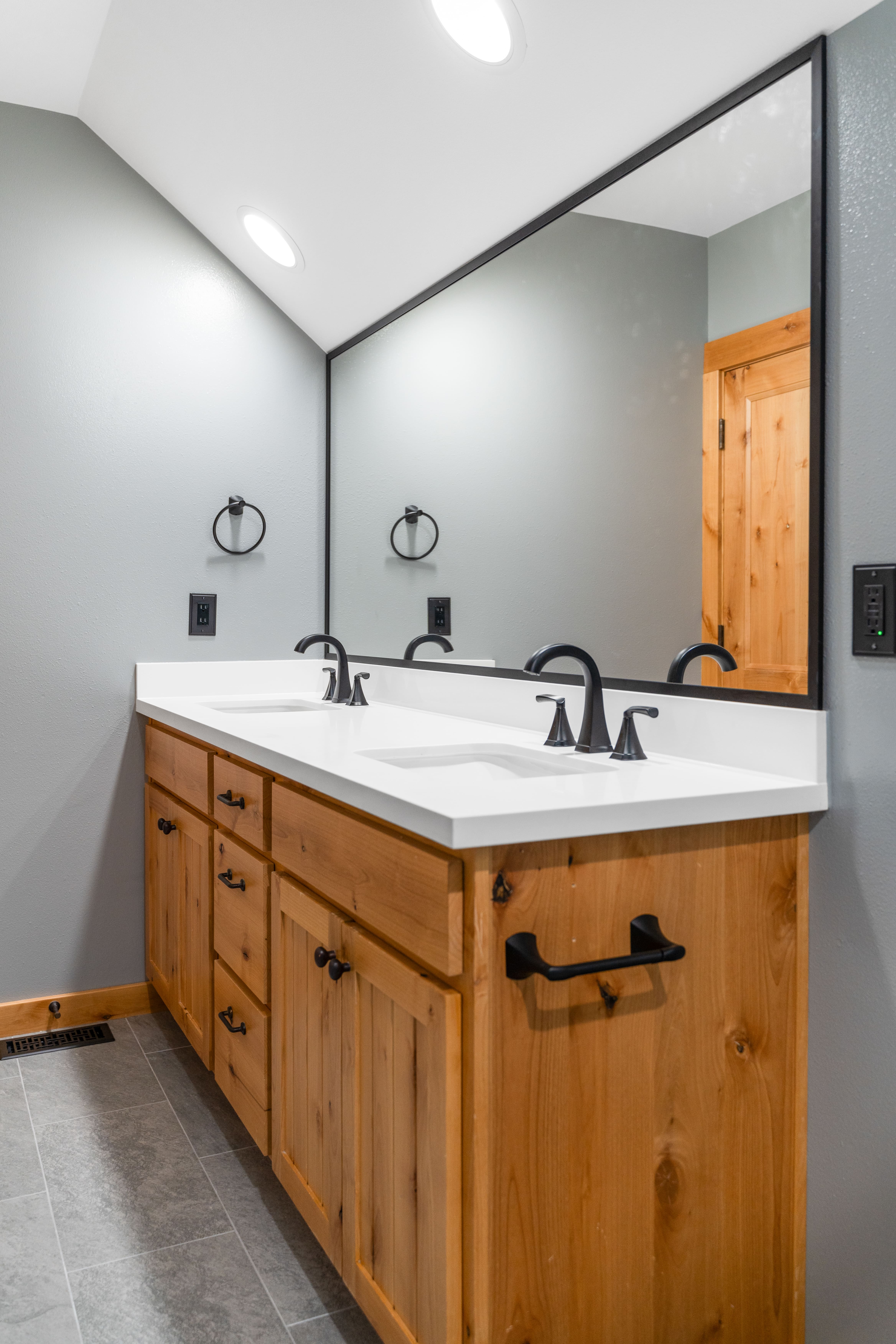 Modern bathroom with sleek design and updated fixtures