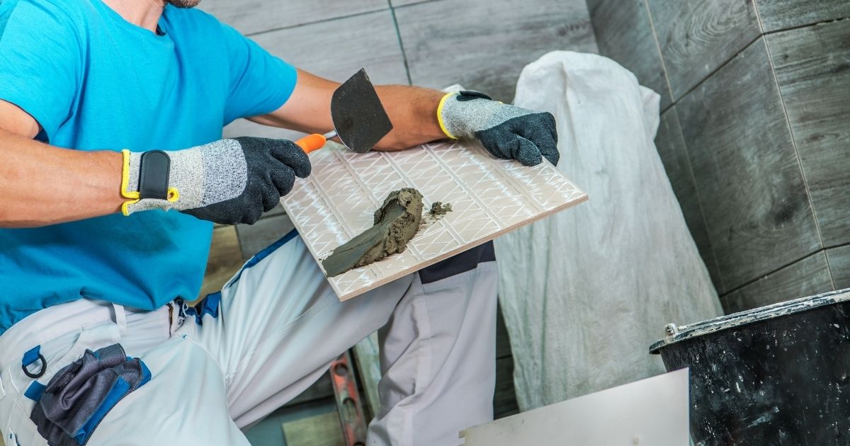 Contractor in the Bathroom