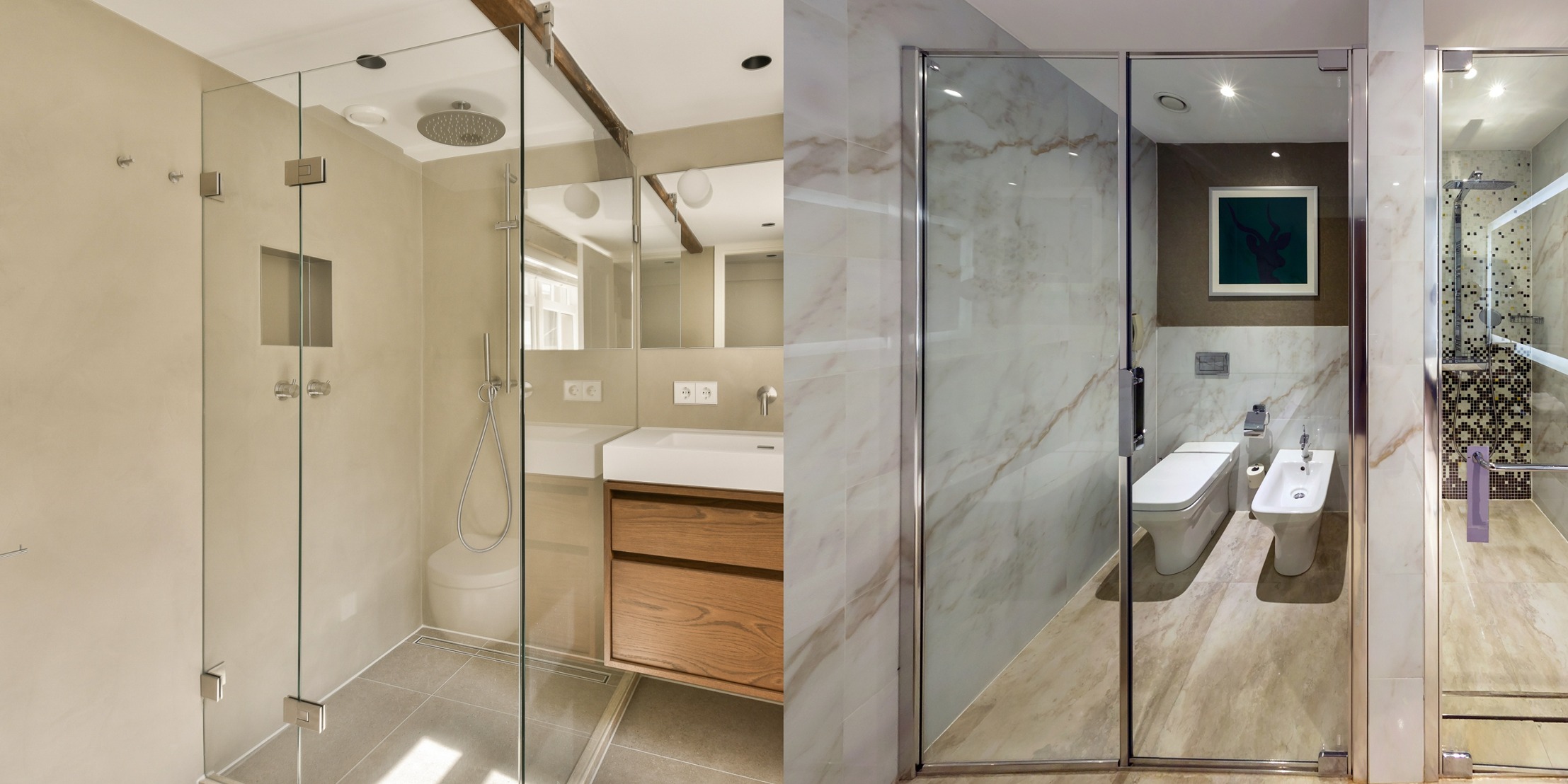 A frameless and framed shower door in Bothell homes