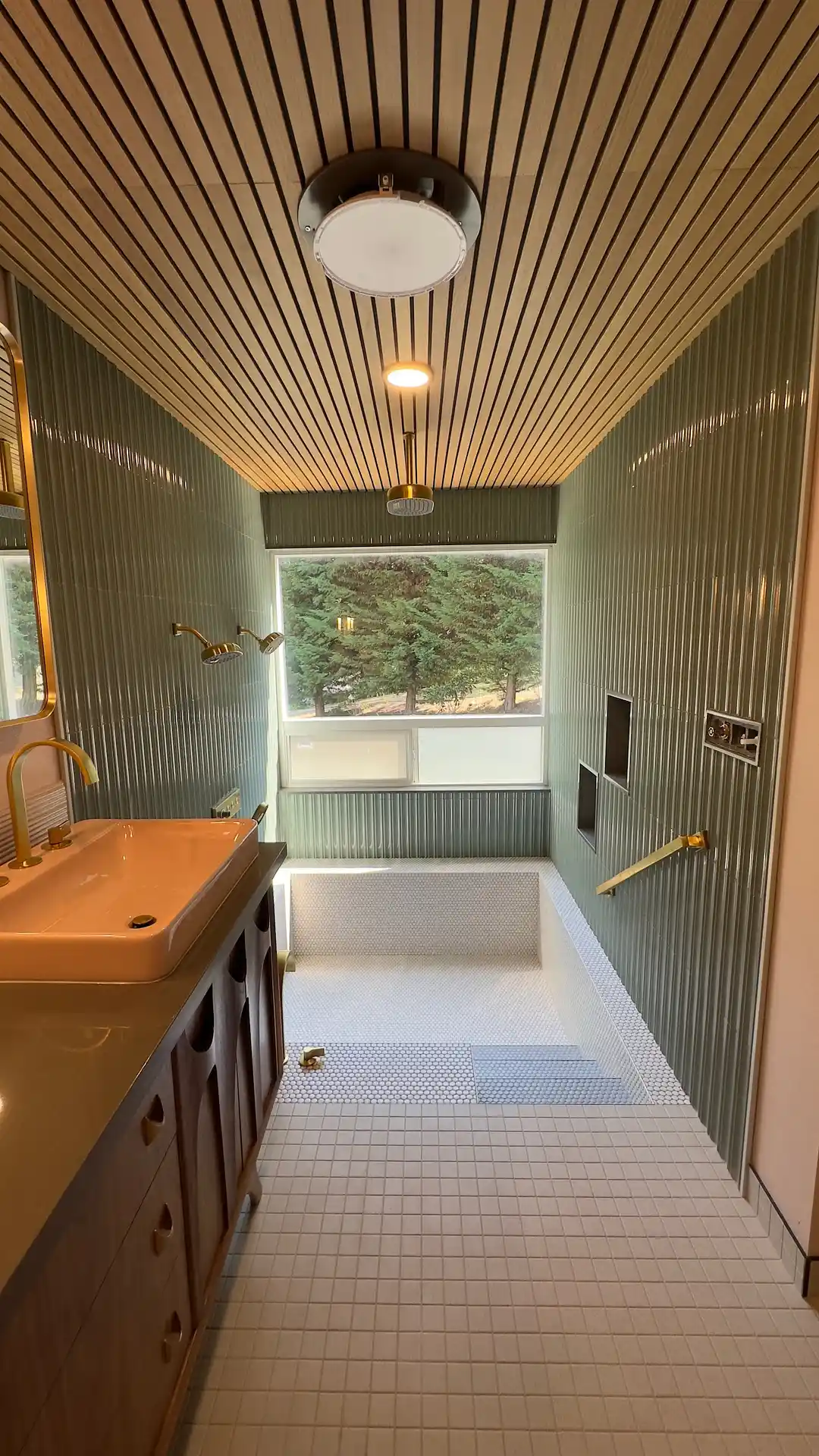Modern Bath Oasis with Sleek Tile and Elegant Fixtures Process 3