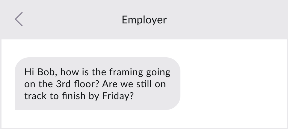 Check in on employee projects via text.