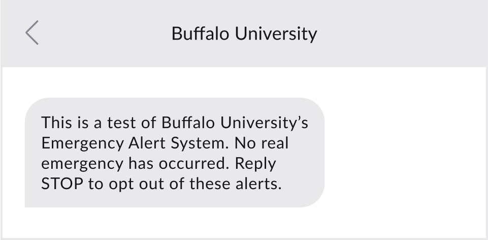An example of testing your emergency text messaging system.