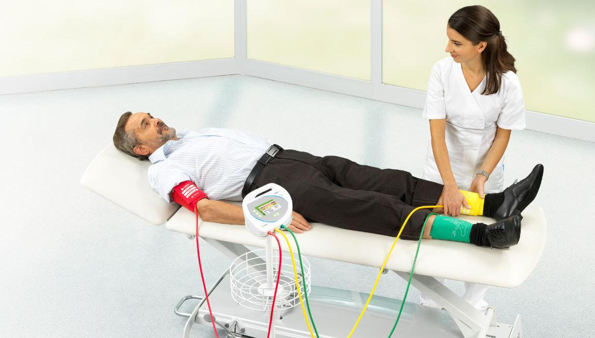 Ankle-Brachial Index (ABI) & Pulse Wave Velocity (PWV)  A painless, non-invasive vascular assessment that evaluates circulation to the legs and arterial stiffness, supporting earlier detection and personalised cardiovascular prevention.